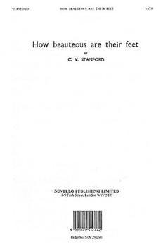 How Beauteous Are Their Feet by Stanford Sir Charles Villiers for SATB