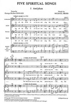 Five Spiritual Songs by Hurd Michael for SATB