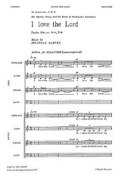 I Love the Lord by Harvey Jonathan for SSAATTBB