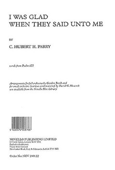 I Was Glad When They Said Unto Me by Parry C H H for SSAATTBB