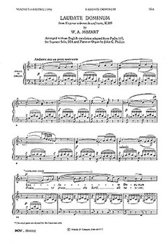 Laudate Dominum by Mozart Wolfgang Amadeus - Phillips John C - for SSA