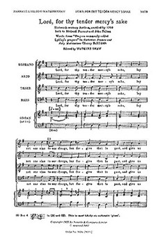 Lord, for Thy Tender Mercy's Sake SATB