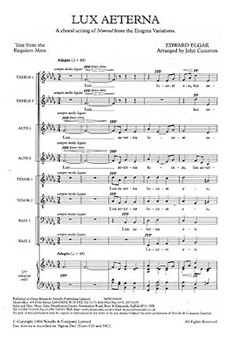 Lux Aeterna by Elgar Edward - Cameron John - for SSAATTBB