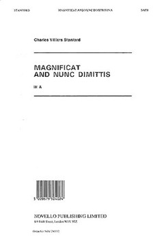 Magnificat and Nunc Dimittis in A by Stanford Sir Charles Villiers for SATB