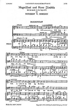 Magnificat and Nunc Dimittis in G by Sumsion Herbert for SATB