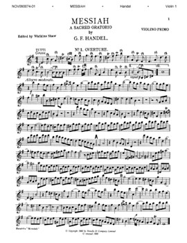 Messiah by Handel George Frideric - Shaw Watkins - for Violin 1 P