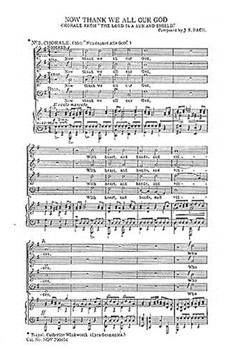 Now Thank We All Our God by Bach Johann Sebastian for SATB