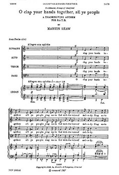 O Clap Your Hands Together All Ye People by Shaw Martin for SATB