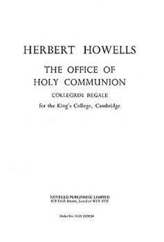 Office of Holy Communion (Collegium Regale) by Howells Herbert for SATB