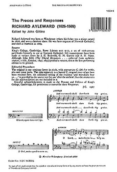 Preces and Responses by Nicholas Michael - Richard Ayleward - for SATB