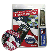 Music Sales David Harp   Red, White, And The Blues Harmonica - Book with Harmonica