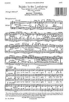 Rejoice in the Lord Alway by Purcell Henry for SATB