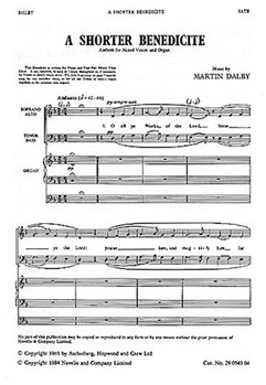 Shorter Benedicte by Dalby Martin for SATB