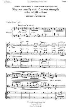 Sing We Merrily Unto God Our Strength by Campbell Sidney for SATB