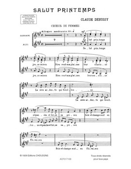 Salut Printemps by Debussy Claude for SSA