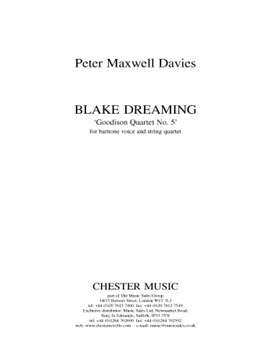 Blake Dreaming 'Goodison Quartet No. 5' by Davies Peter Maxwell for Study Score