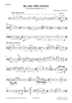 Blake Dreaming 'Goodison Quartet No. 5' by Davies Peter Maxwell for