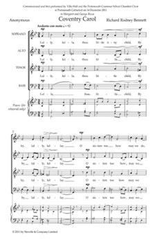 Coventry Carol SATB by for