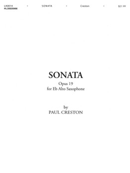 Sonata, Op. 19 for E-Flat Alto Saxophone