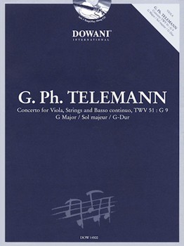 Concerto For Viola Strings & Bass Con... by Telemann Georg Philipp for Viola w/ Audio (Dowani Urtext W/2 Cd)