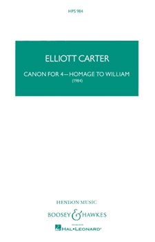 Canon for 4 - Homage to William by Carter Elliott for Study Score