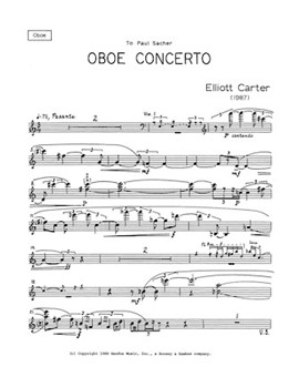 Oboe Concerto by Carter Elliott for Oboe
