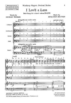 I Lov'd a Lass by Britten Benjamin for SATB