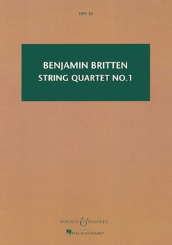 String Quartet No 1 Opus 25 by Britten Benjamin for Study Score