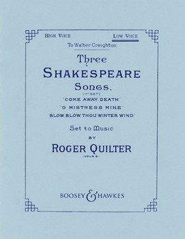 3 Shakespeare Songs by Quilter Roger - Set 1 - for High Voice