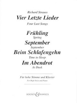 4 Last Songs by Strauss Richard for High Voice and Piano