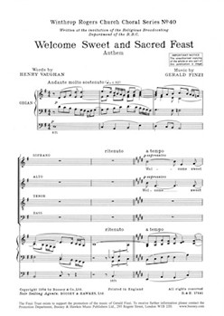 Welcome Sweet and Sacred Feast by Finzi Gerald for SATB divisi