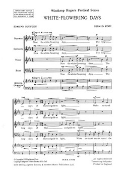 White-Flowering Days by Finzi Gerald for SATB