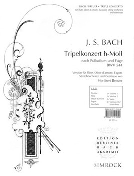Triple Concerto by Bach Johann Sebastian for Score and Parts