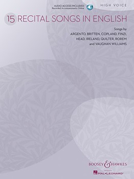 15 Recital Songs In English by Various for High Voice Collection