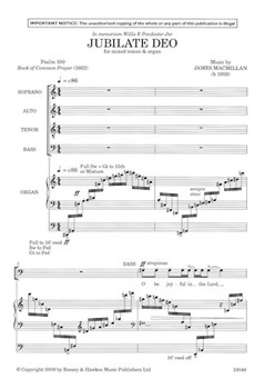 Jubilate Deo by MacMillan James for SATB and Organ