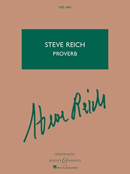Proverb For 3 Sopranos 2 Tenors Vibraphone And 2 Keyboards - Full Score by Reich Steve for Score