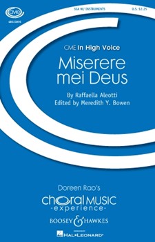 Miserere Mei Deus by Aleotta Raffaella - Bowen Meredith Y - for SSAA (with instruments)