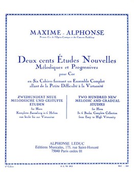 200 Etudes Nouvelles Volume 6 by Maxime-Alphonse for French Horn Method (Vol 6)