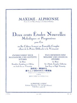 Deux cents Études Nouvelles Melodiques et Progressives Pour Cor - Cahier 2: 40 Études Faciles - [200 New Melodic and Gradual Studies for Horn - Book 2: 40 Études Faciles] Horn
