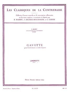 Gavotte by Lorenziti - Nanny - for String Bass Sol
