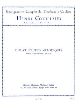 12 Etudes Melodiques by Couillaud Henri for Trombone Method