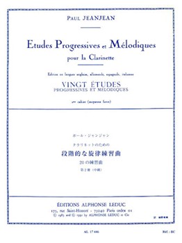 Etudes Progressives Et Melodiques by Jeanjean Paul for Clarinet Method (Book 2)