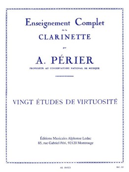 Auguste Perier - Vingt Etudes De Virtuosite Pour Clarinette by Perier Auguste for Clarinet