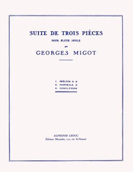 Suite De 3 Pieces (flute Solo) by Migot Georges for Flute