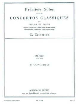 Solo No.1 From Concerto No.6 (violin & Piano) by Rode Pierre for Violin