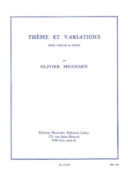 Theme & Variations by Messiaen Olivier for Violin and Piano