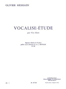 Vocalise Study For High Voice by Messiaen Olivier for Voice and