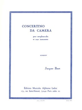 Concertino da Camera - for Alto Sax and Piano