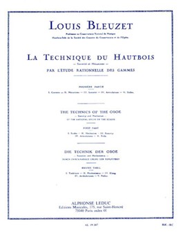 The Techniques Of The Oboe Sonority And Mechanism - First Part by Bleuzet Louis for Oboe