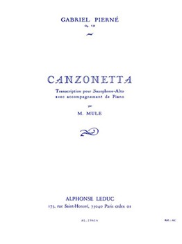 Canzonetta by Pierne Gabriel - Mule Marcel - for Alto Saxophone S